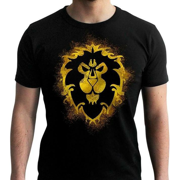 ABYstyle, Uomini, Maglietta, WORLD OF WARCRAFT - Tshirt Alliance - uomo SS nero - nuova vestibilità, Nero, (M)