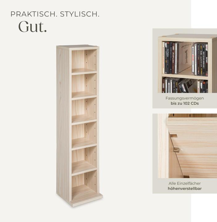 Actual product image tectake CD stand shelf (21 x 20 x 90 cm)