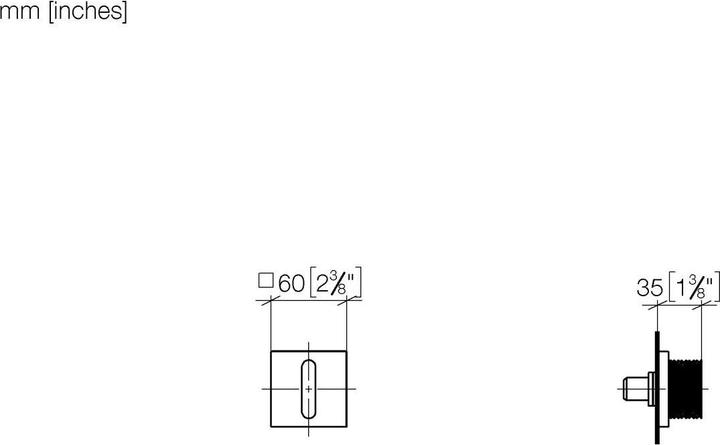 Actual product image Dornbracht concealed valve, left-closing, warm 1/2/, with CASCADE structure, final assembly kit, 36"