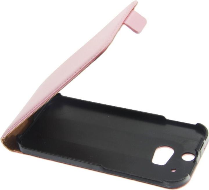 Actual product image OEM Slim Leather Flip Case HTC One M8 pink (HTC One (M8), HTC One M8s)