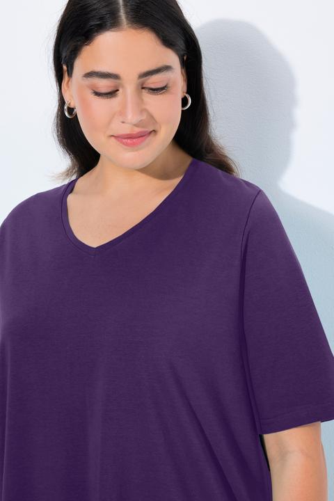 Actual product image Ulla Popken Essential V-Neck Stretch Tee (62)