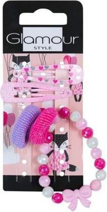 Immagine prodotto Glamour Set Collana e Bracciale Cuori per Bambini (Elastico per capelli)
