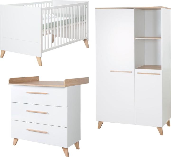 Produktbild Roba Kinderzimmerset Leon (Babybett, Kinderkleiderschrank, Wickelkommode)