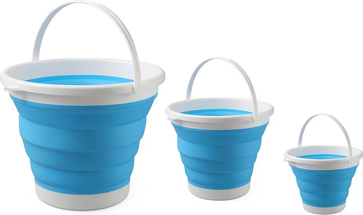 Actual product image König Design 3er Set Eimer faltbar Falteimer Putzeimer Wassereimer Campingeimer Angeleimer (1 pcs.)