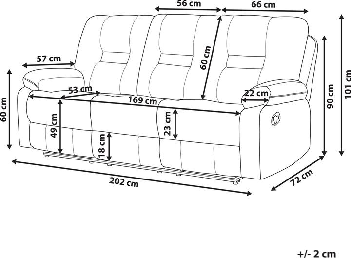 Produktbild Beliani Bergen (3-Sitzer)