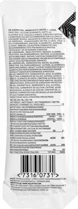 Actual product image Maurten Gel 100 Caf 100 (Neutral, 12 pcs., 480 g)