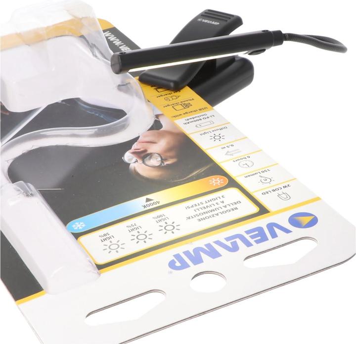 Actual product image Velamp LED-Leseleuchte wiederaufladbar 3 Leuchtstufen (150 lm)