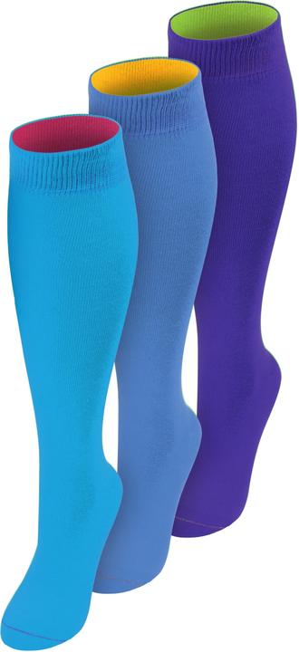 Normani 3 Paar Kniestrümpfe mit farbig abgesetztem Bund Bi-Color - 9993 (pack of 3, 43 - 46)