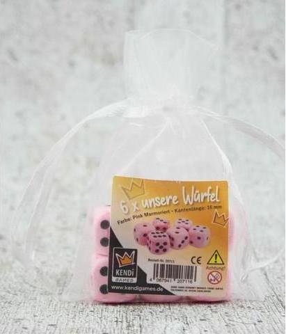 Immagine prodotto Kendi Games Cubetti MARMO ROSA 16 mm 6 pezzi