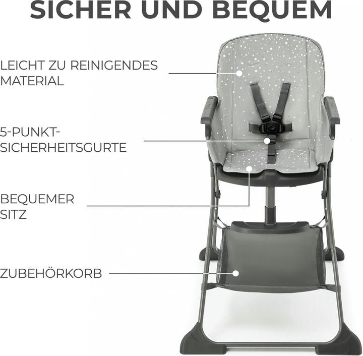 Produktbild KinderKraft Hochstuhl Foldee grau (Hochstuhl)