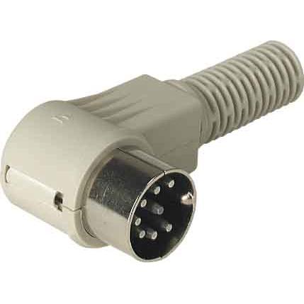 SKS Hirschmann DIN-Rundsteckverbinder Stecker, gewinkelt Polzahl: 8 Grau MAWI 80 SB 1 St., Audio Stecker, Grau