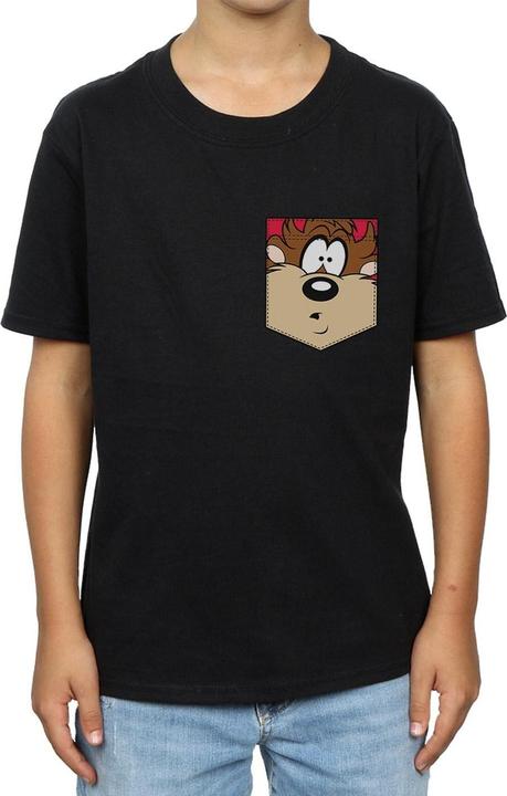 Produktbild Looney Tunes Tasmanian Devil Face Faux Pocket TShirt Jungen (140, 146)