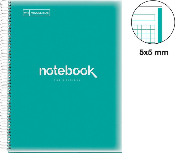 Actual product image Miquelrius Notizbuch A4 80 SQU.90G PP EMOTIONS TURQ (A4, Checked, Hardcover)