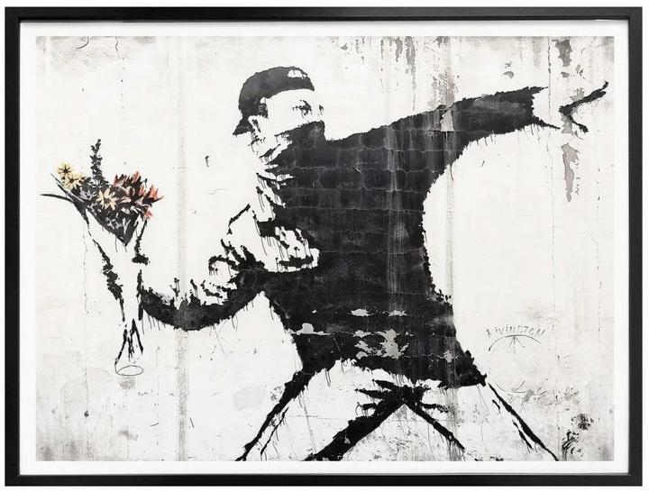 Produktbild Trenddeko Poster Banksy – Der Blumenwerfer 30 x 24 cm, Papier