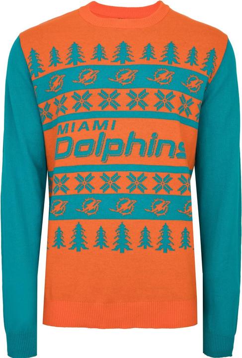 Actual product image Foco NFL Ugly Sweater XMAS Knit Sweater Miami Dolphins - L (L)