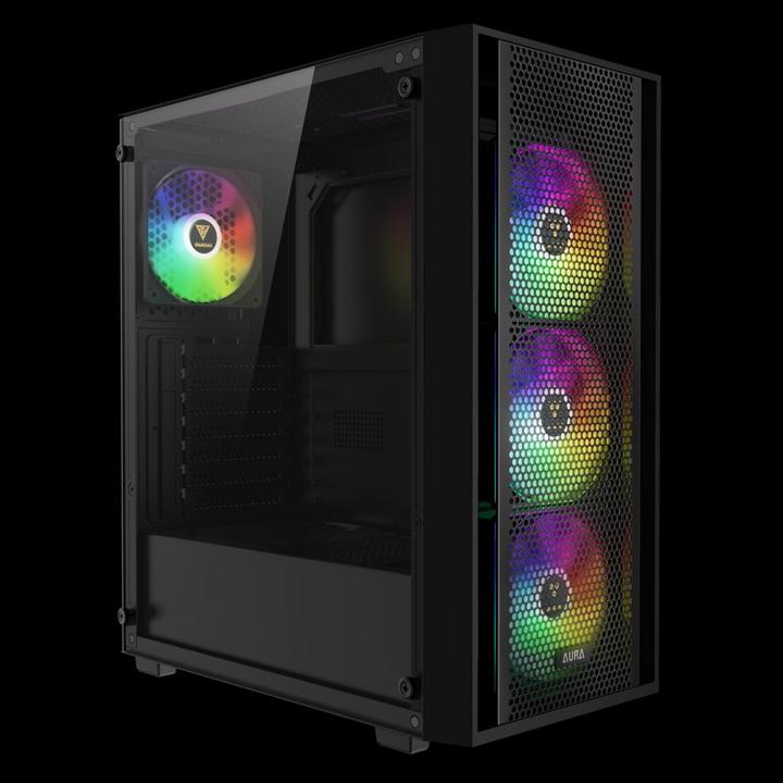 Actual product image Gamdias Aura GC2 Elite ARGB GAMING Miditower Black retail (ATX)