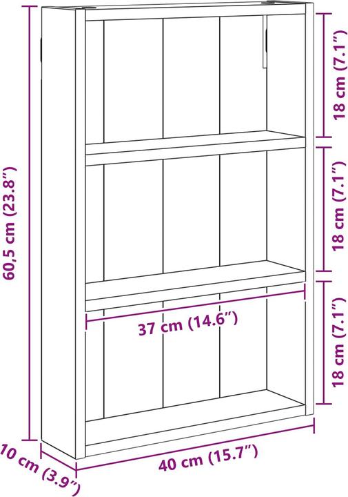 Produktbild vidaXL Badezimmerschrank (40 x 10 x 60.50 cm)