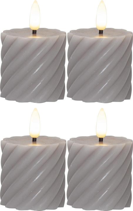 Actual product image Star Trading LED candles with timer function | Pillar candles grey | LED candle with timer | Pillar candles (1 x)