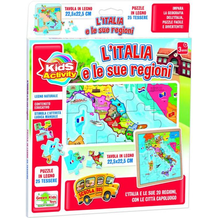 Rs Toys 25 Piece Wooden Puzzle - Kids Activity: Italy and Its Regions