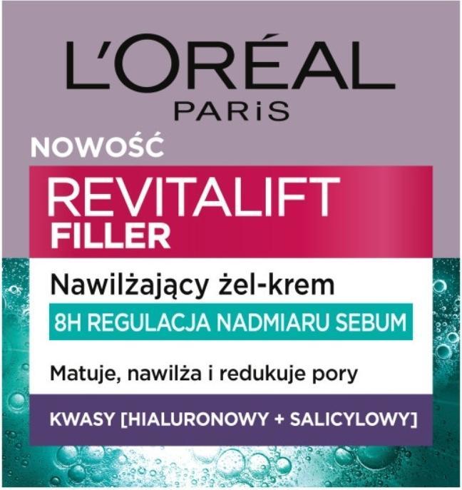 Actual product image L'Oréal Paris L'OREAL Revitalift Filler nawilżający żel-krem na dzień z kwasem hialuronowym i salicylowym 50ml (50 ml, Day cream)