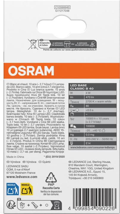Produktbild Osram LED-Lampe (E14, 470 lm, 2 x)