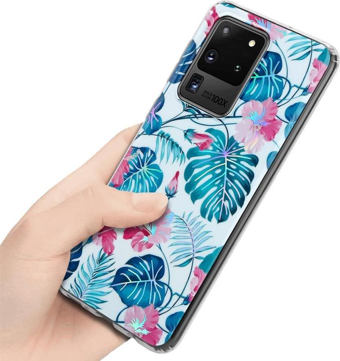 Produktbild Cadorabo IMD TPU Bunte Blumen & Blätter Cover (Samsung Galaxy S20 Ultra)