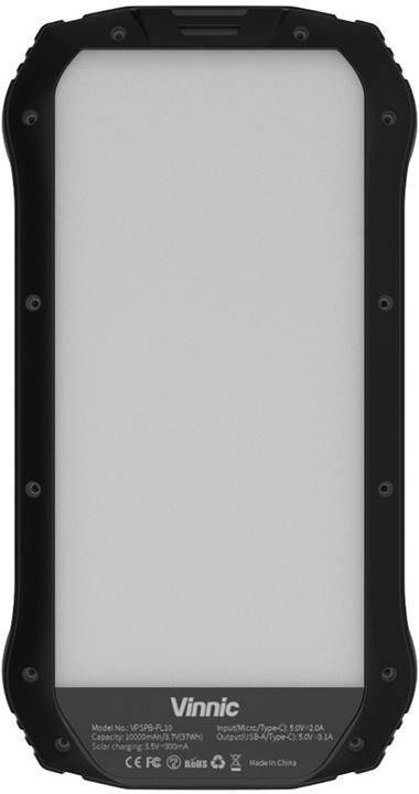 Image du produit Vinnic Banque de puissance solaire (10000 mAh, 5.50 W, 37 Wh)