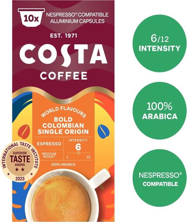 Actual product image Costa Coffee Espresso Colombian (10 x Port.)