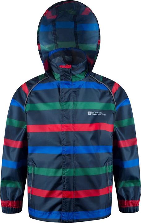 Actual product image Mountain Warehouse Childrens/Kids Contrast Striped Waterproof Jacket (140)