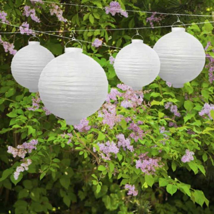 Productafbeelding Partydeco Papieren lantaarn, wit, 20cm (1 pkt / 1 st.) (1 Pcs.)
