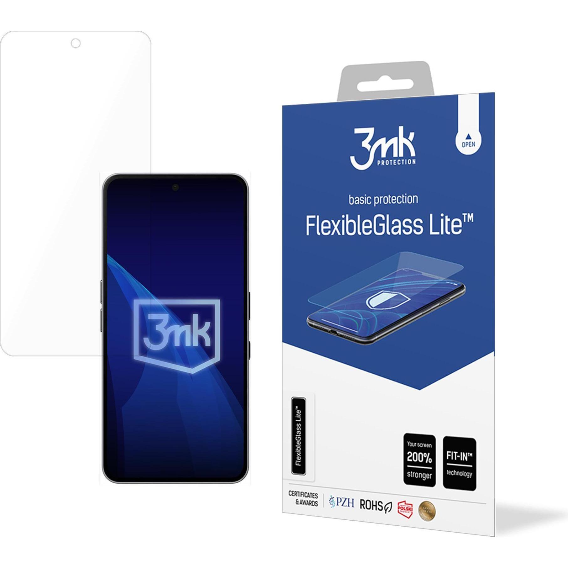 3Mk Trasparente Hybrid Glass Flexibleglass Lite For Nothing Phone (3A) / (3A) Pro (Niente Telefono (3A), Niente Telefono (3A) Pro), Pellicola Protettiva Smartphone,