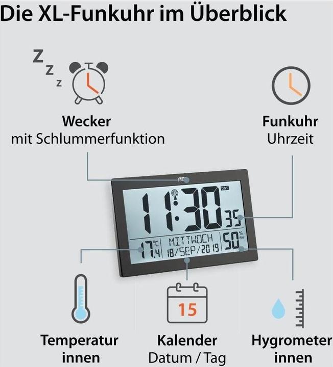 Produktbild ADE Funk-Wanduhr