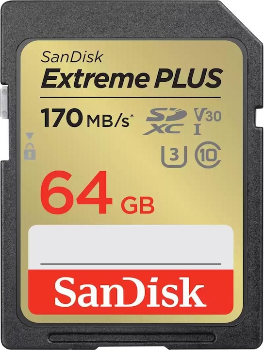 Actual product image SanDisk Extreme PLUS SDXC /s UHS-I (64 GB, SDXC, U3, UHS-I)