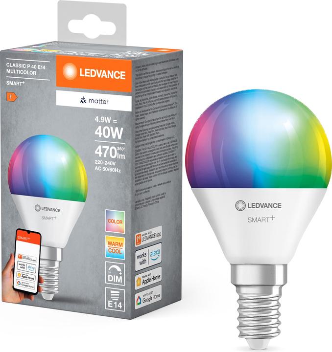 Immagine prodotto Ledvance SMART+ MATTER MINI LAMPADA MULTICOLORE 4,9W 827...865 Multicolore E14 (E14, 470 lm, 1 x)