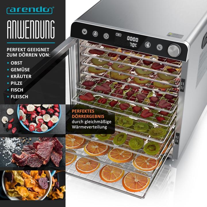 Produktbild Arendo Disidratatore per Alimenti in Acciaio Inossidabile