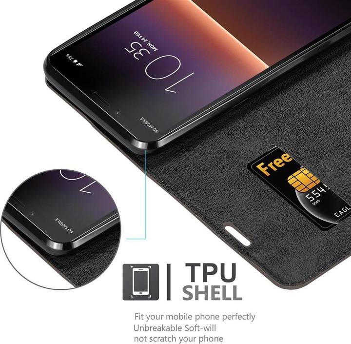 Actual product image Cadorabo Book Invisible Magnet Cover (Sony Xperia 10 II)