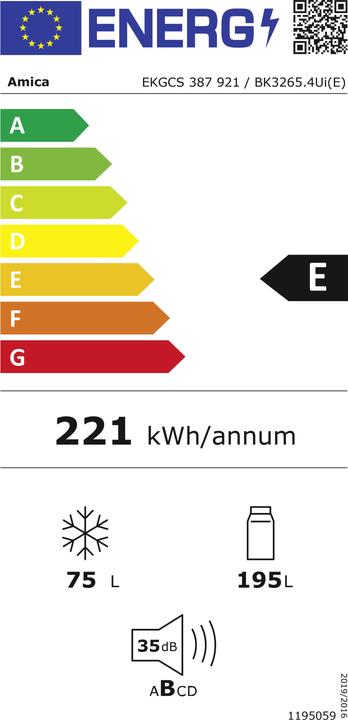 Label énergétique Amica EB-Kühl/Gefrierkombi (270 l)