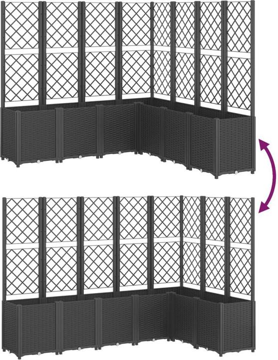 Image du produit vidaXL Bac à plantes avec treillis PP