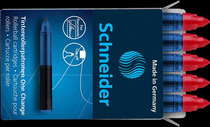 Produktbild Schneider Rollerpatrone 0.6mm 4029R One Change rot 5 Stück (Tintenfass, Rot, 0.60 mm)