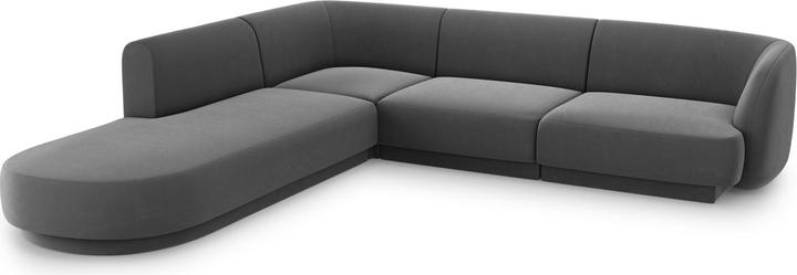 Image du produit Micadoni Bouclé Canapé D'Angle Gauche, "Miley", 6 Places, 255x248x70Fabriqué en Europe (Canapé d'angle)