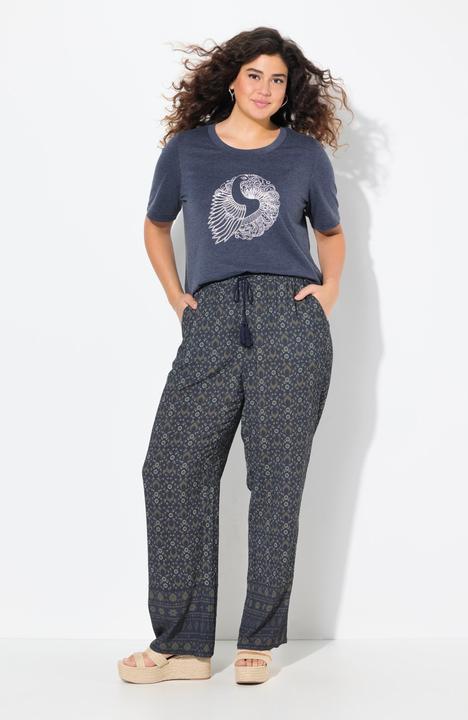 Immagine prodotto Ulla Popken Pantaloni modello Rose con taglio della gamba ampio e cintura elastica (46, 48)