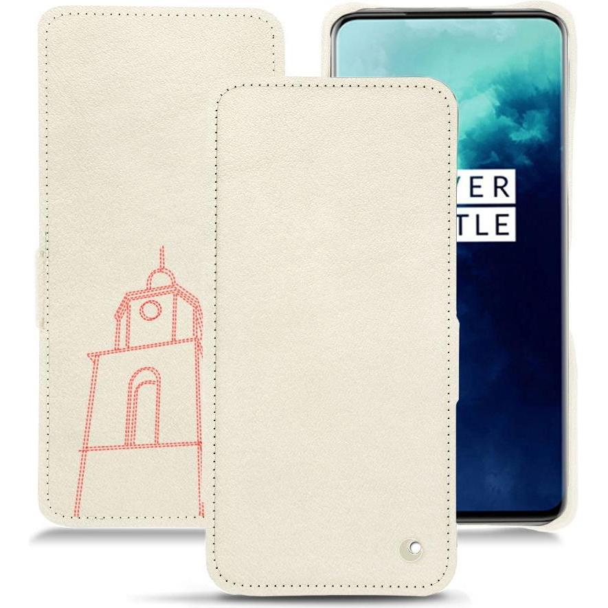Noreve Lederschutzhülle horizontal (OnePlus 7T Pro), Smartphone Hülle, Weiss