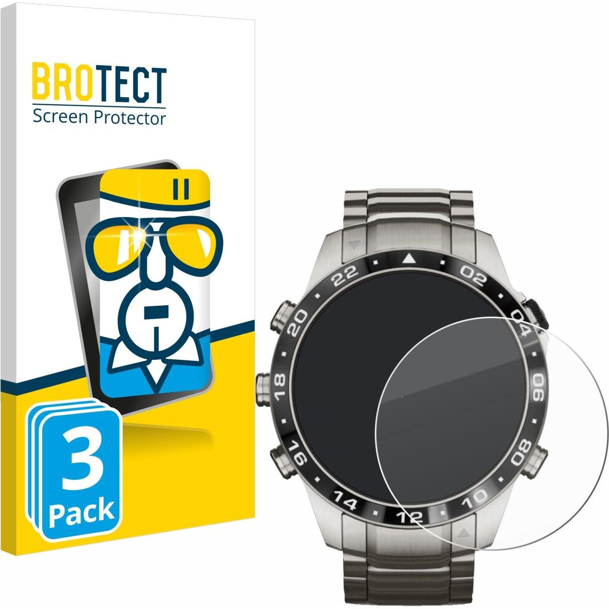 BROTECT Panzerglas Hartglas Displayschutz, Smartwatch Schutzfolie, Transparent