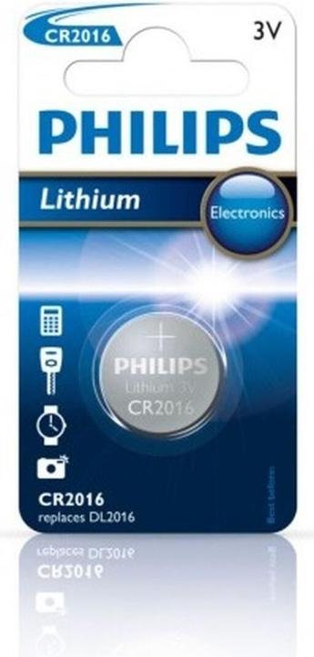 Produktbild Philips Buttoncell 5pcs CR2016 (5 Stk., CR2016, 75 mAh)