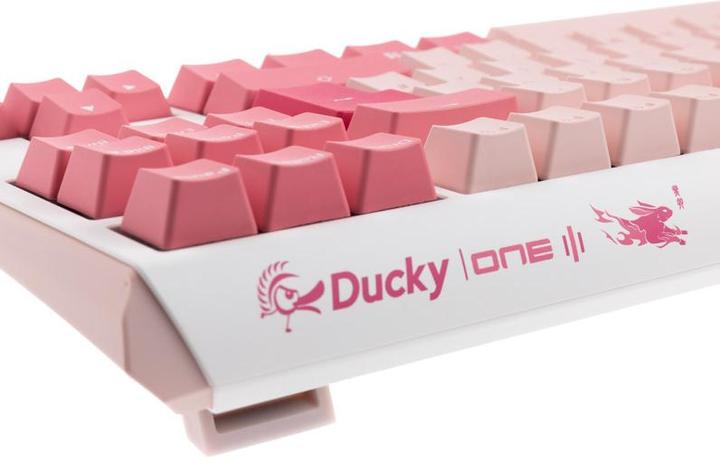 Actual product image Ducky One 3 Gossamer TKL Pink Gaming Keyboard - MX-Silent-Red (DE, Cable)