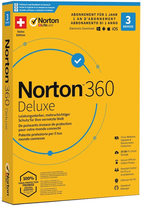 Image du produit Norton 360 Deluxe (3 Utilisateur, 12 mois)