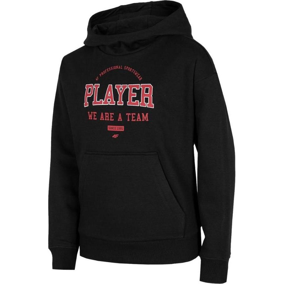 4F, Jungen, Bluse, Jungen Sweatshirt tiefschwarz HJZ22 JBLM006 20S 146cm, Schwarz, (146)