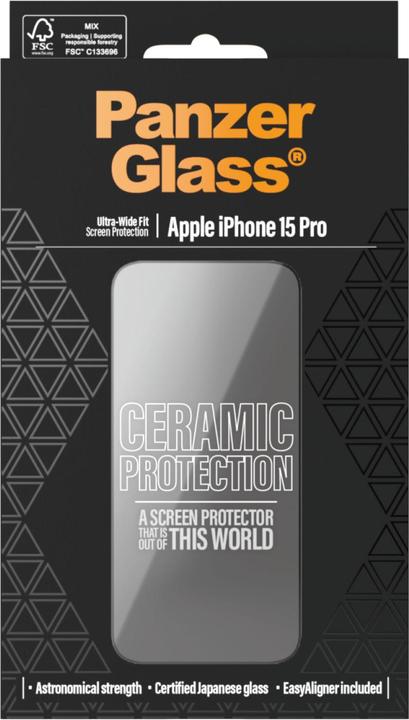 Actual product image PanzerGlass Ultra-Wide Fit w. EasyAligner (1 pcs., Apple iPhone 15 Pro)
