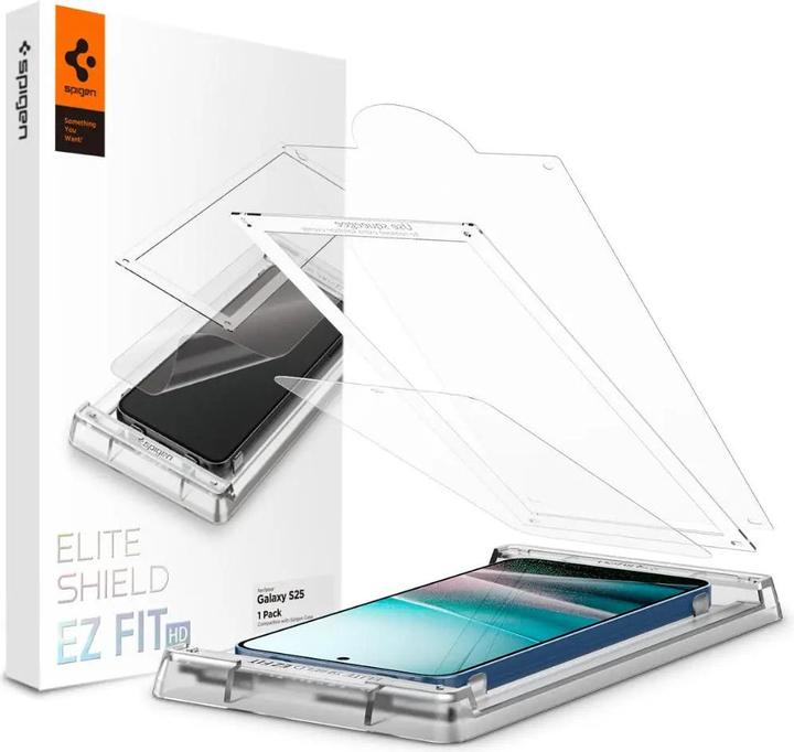 Spigen Elite Shield "Ez Fit" for Samsung Galaxy S25 Clear (1 Piece, Samsung Galaxy S25)