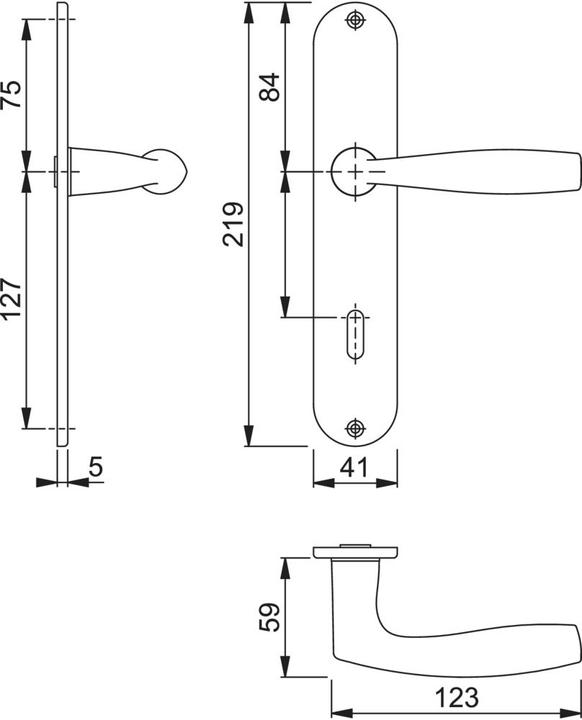 Actual product image Hoppe Long plate set Vitória M1515/302 brass F71 OB 72 mm DIN left / right (Door handle)